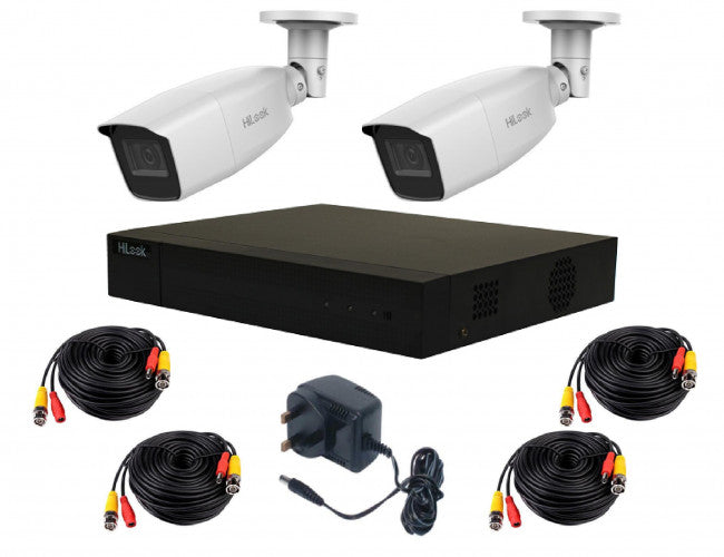 2 Camera HiLook by Hikvision Kit: DVR, 2 x VF 2.8-12mm Bullet, Cables & PSU